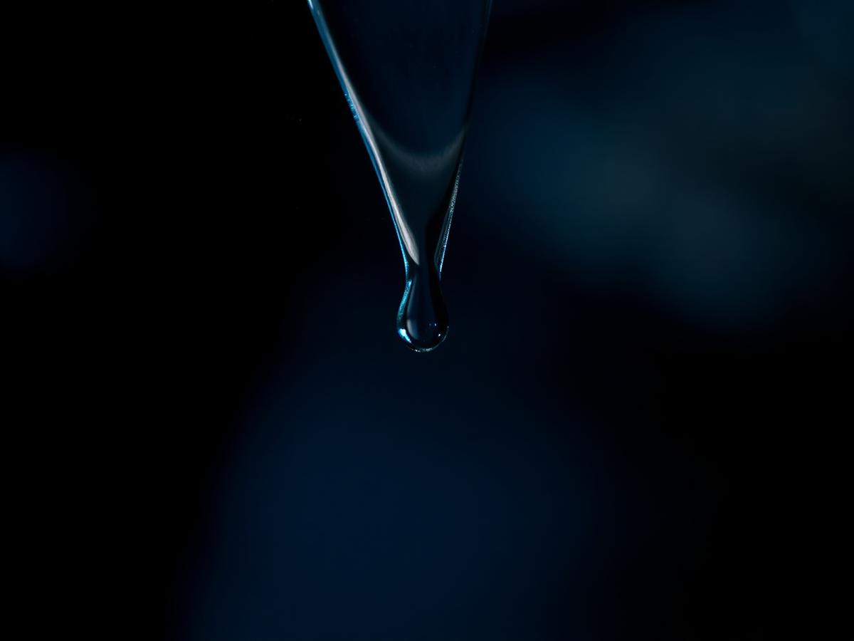 A drop of purified water